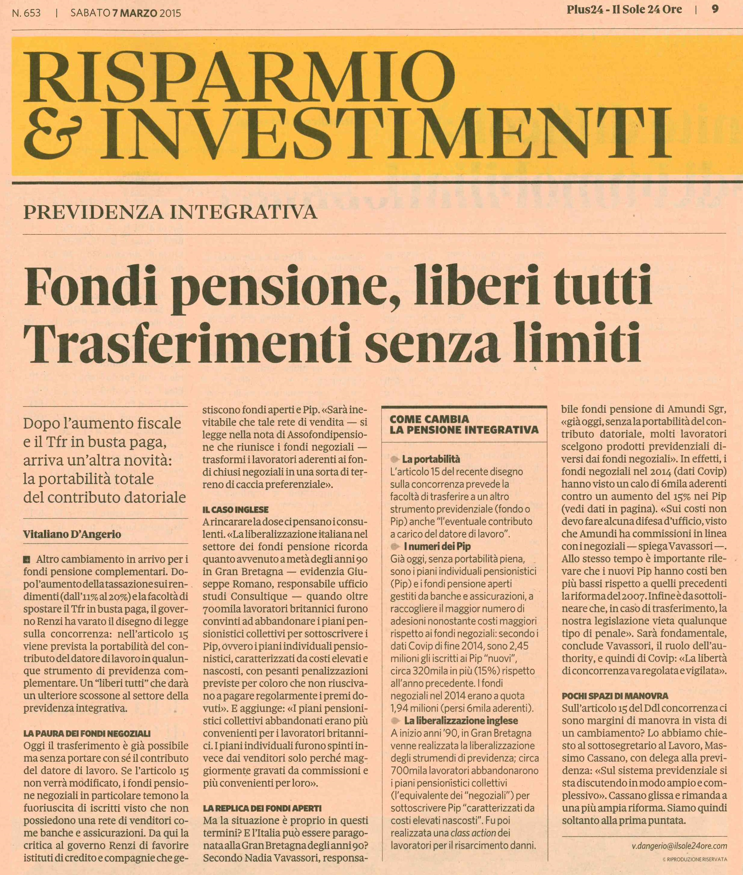 Previdenza integrativa: dopo l'aumento fiscale e il Tfr in busta paga, arriva un'altra novità