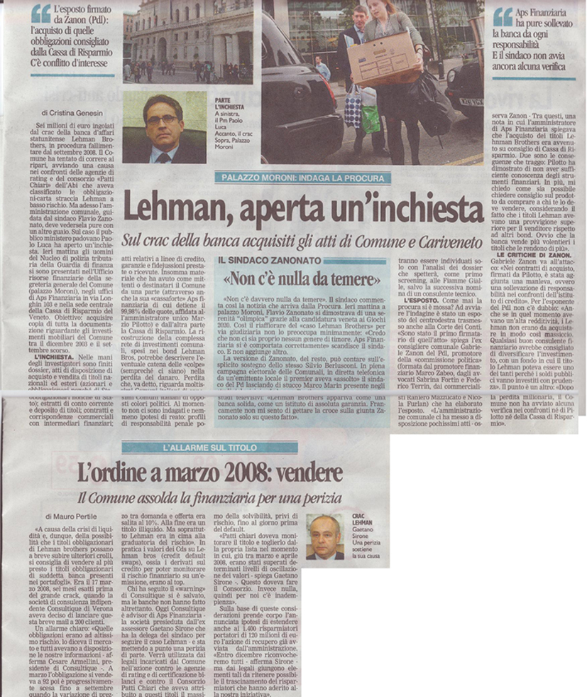 Lehman. L'ordine a marzo 2008: vendere