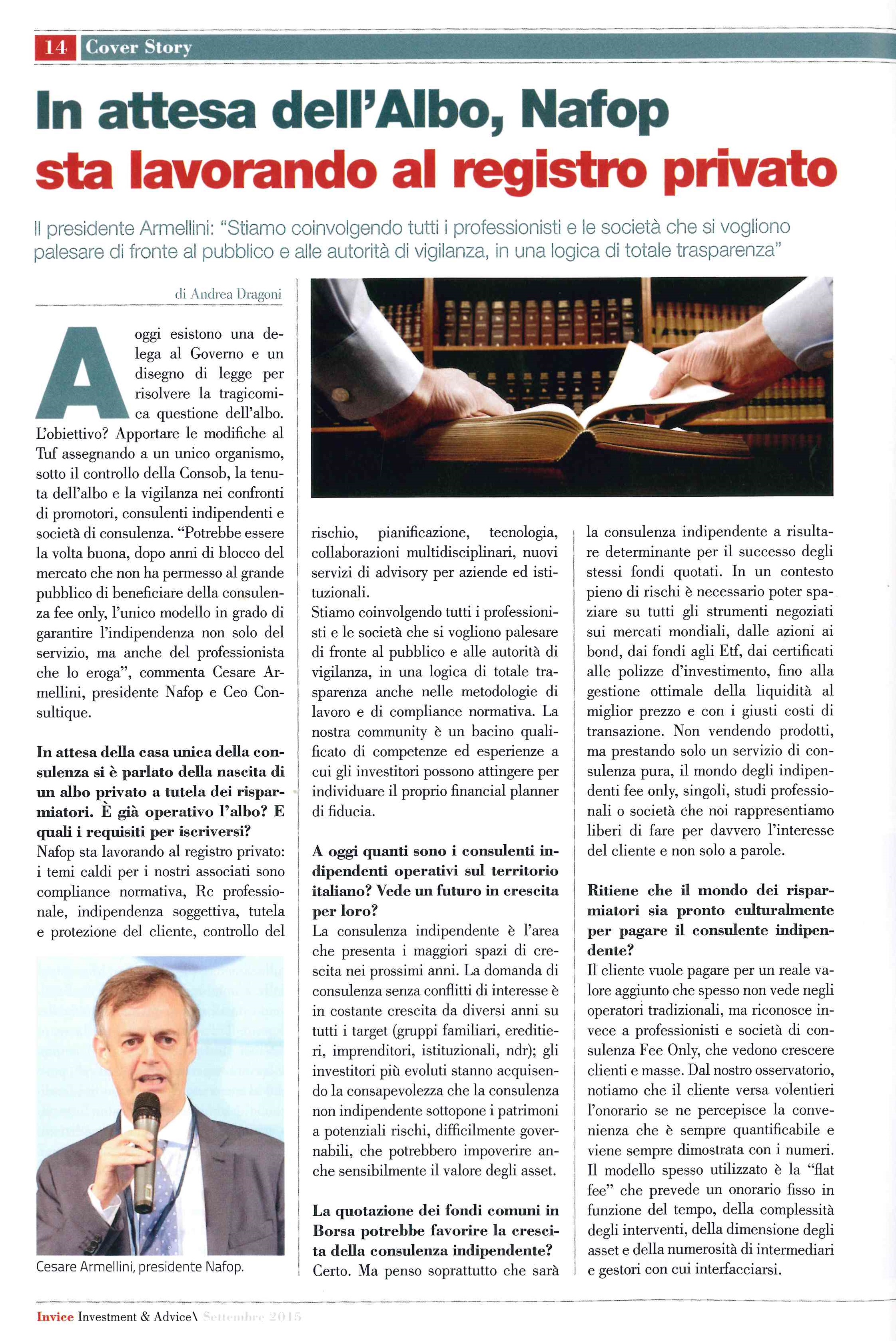 In attesa dell'Albo, Nafop sta lavorando al registro privato