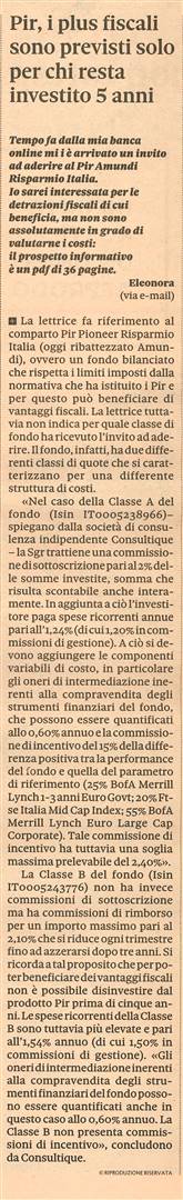 Pir, i plus fiscali sono previsti solo per chi resta investito 5 anni