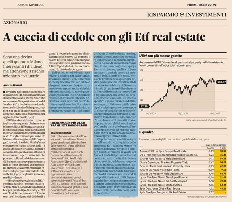 A caccia di cedole con gli Etf real estate