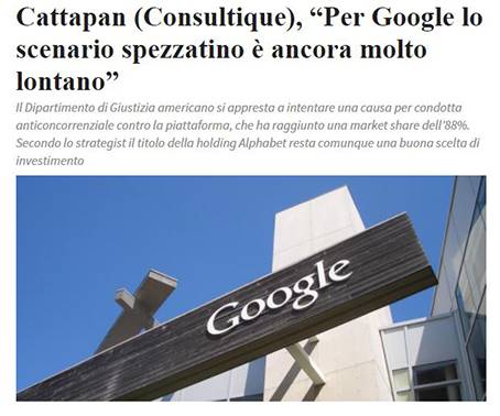 PERFINO GOOGLE PAGA PEGNO ALLA CRISI DEI BIG DEL DIGITALE