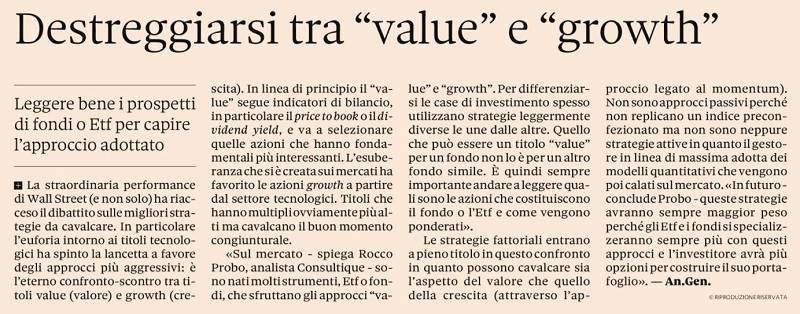 Destreggiarsi tra “value” e “growth”