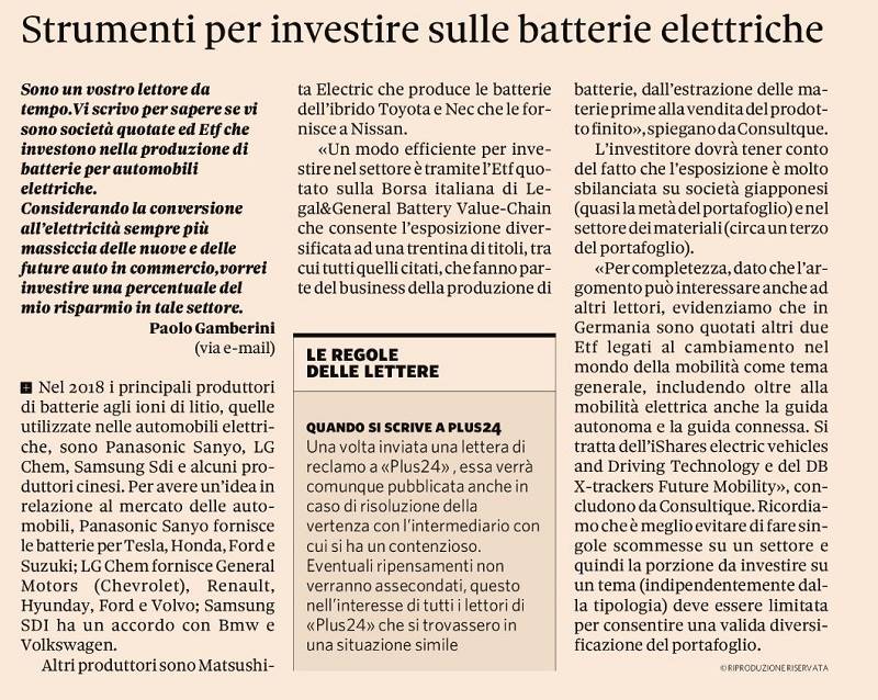 Strumenti per investire sulle batterie elettriche