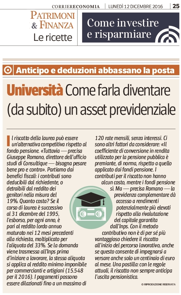 Università: come farla diventare (da subito) un'asset previdenziale