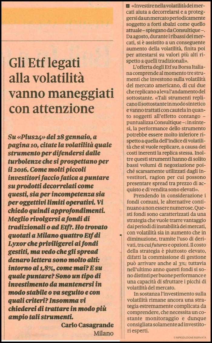 Gli ETF legati alla volatilità vanno maneggiati con cura