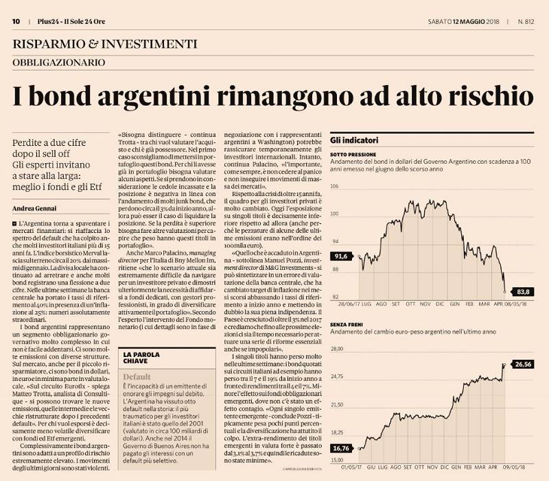 I bond argentini rimangono ad alto rischio