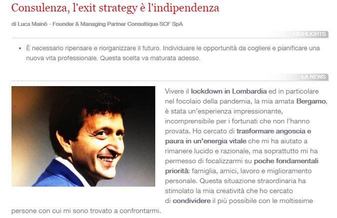 CONSULENZA, L'EXIT STRATEGY È L'INDIPENDENZA