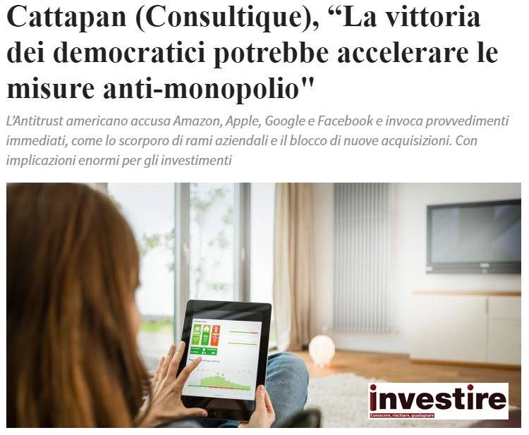 LA VITTORIA DEI DEMOCRATICI POTREBBE ACCELERARE LE MISURE ANTI-MONOPOLIO