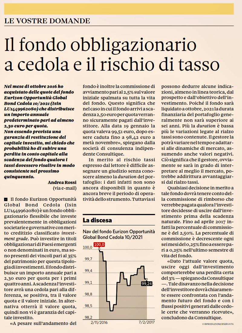 L'intervento del nostro Ufficio Studi e Ricerche