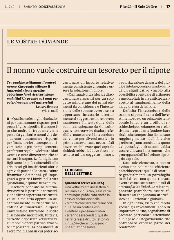 L'intervento del nostro Ufficio Studi e Ricerche