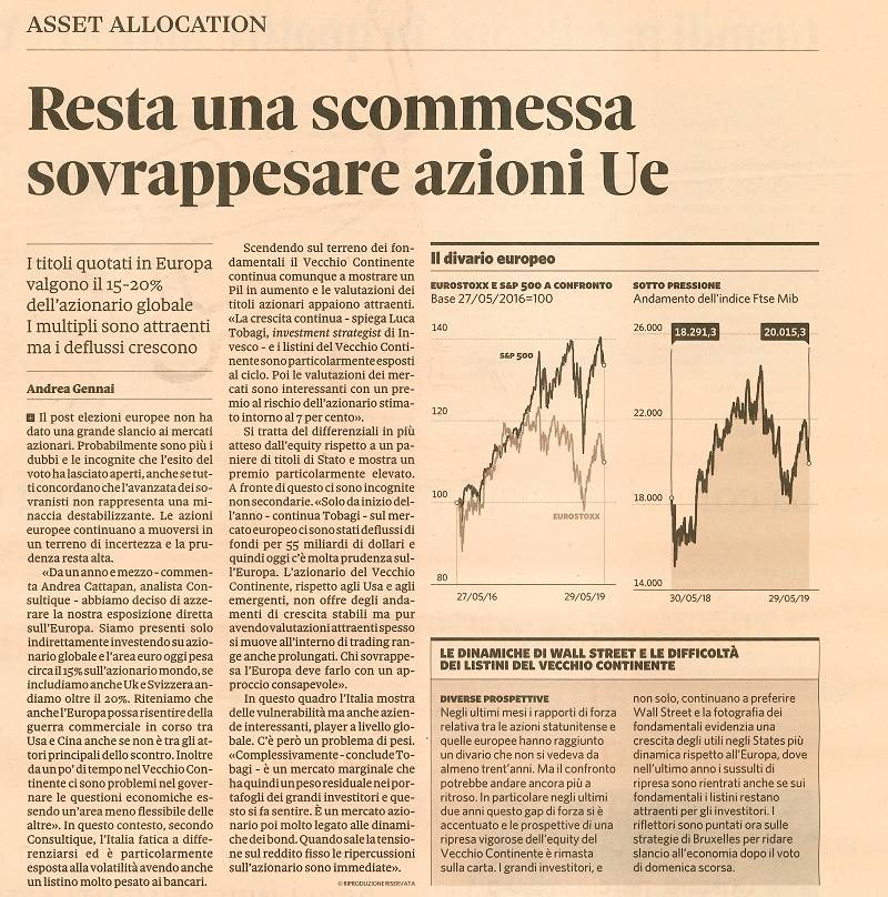 Resta una scommessa sovrappesare azioni Ue