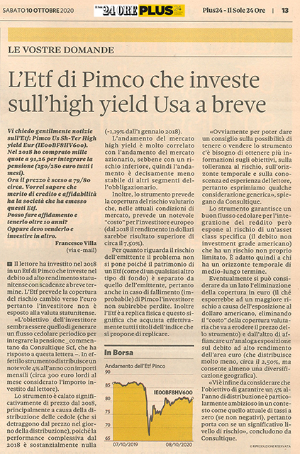 L'ETF DI PIMCO CHE INVESTE SULL'HIGH YIELD USA A BREVE