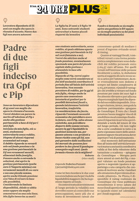 PADRE DI DUE FIGLI INDECISO TRA GPF E PIP