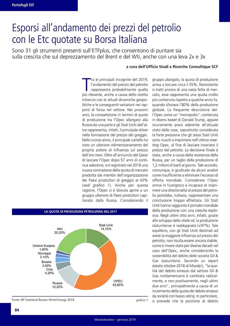 Esporsi all’andamento dei prezzi del petrolio con le Etc quotate su Borsa Italiana