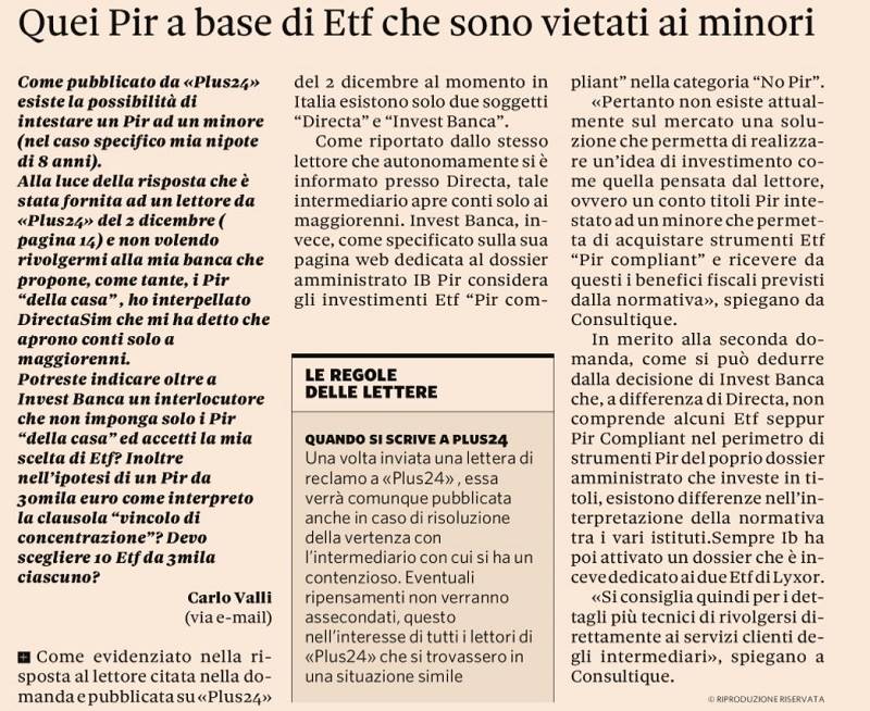 Quei Pir a base di Etf che sono vietati ai minori