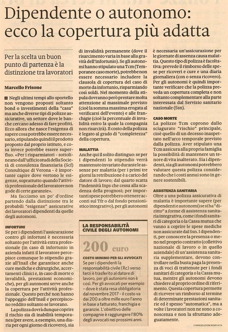 Dipendente o autonomo: ecco la copertura più adatta