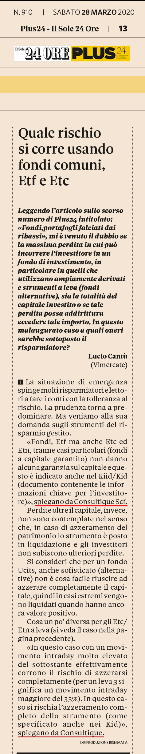 QUALE RISCHIO SI CORRE USANDO FONDI COMUNI, ETF E ETC