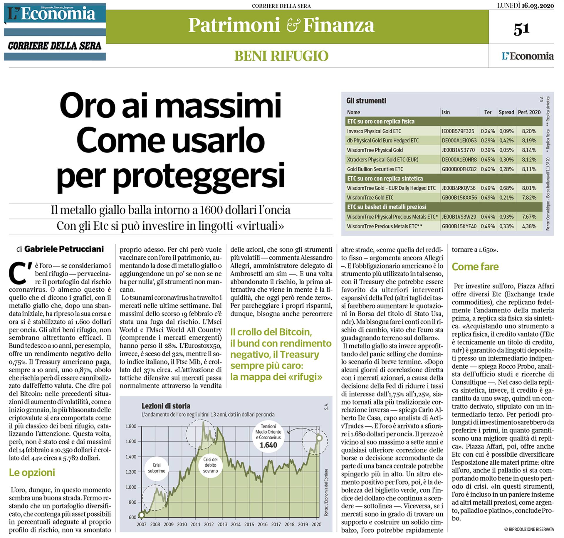 ORO AI MASSIMI, COME USARLO PER PROTEGGERSI