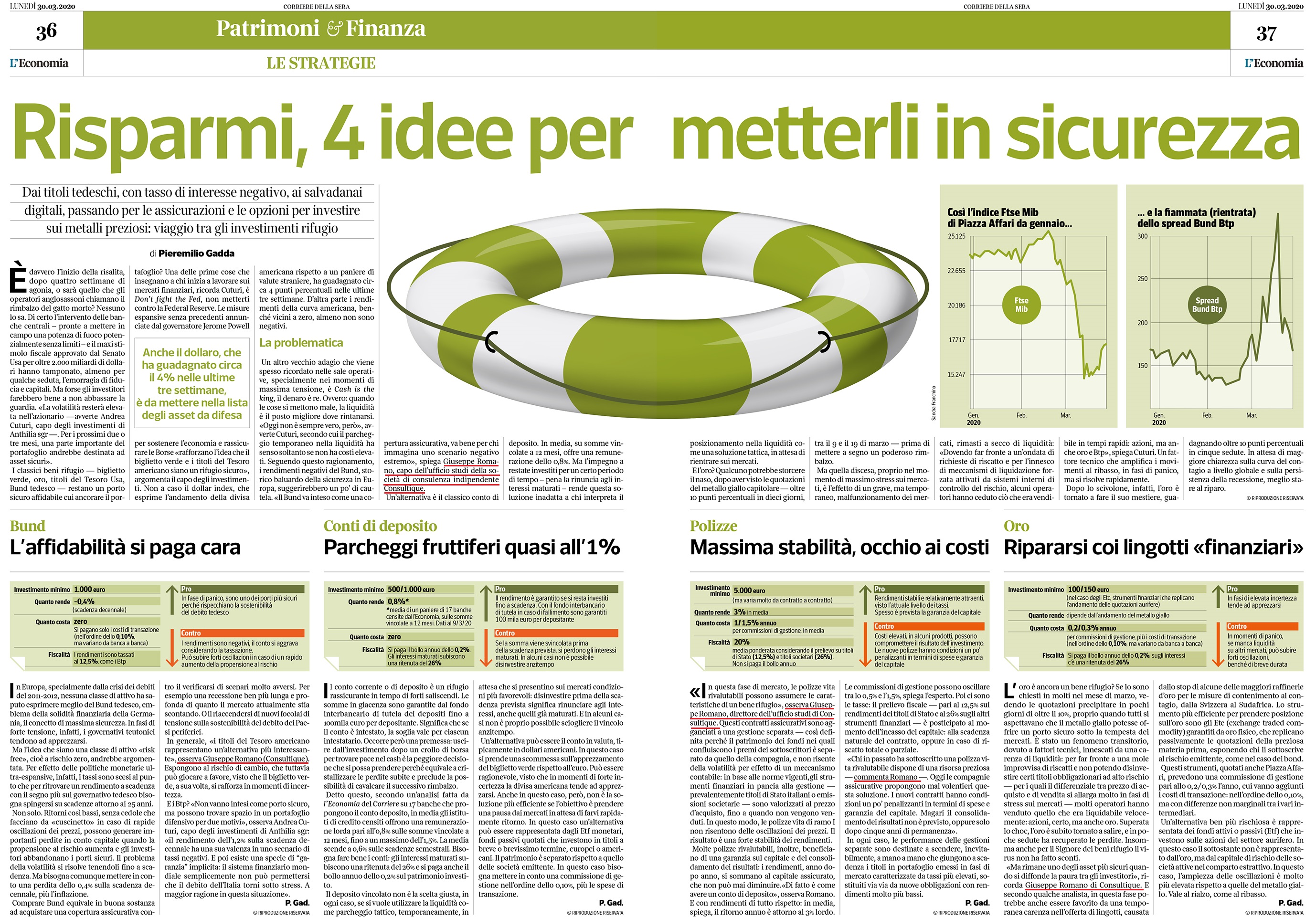 RISPARMI, 4 IDEE PER METTERLI IN SICUREZZA