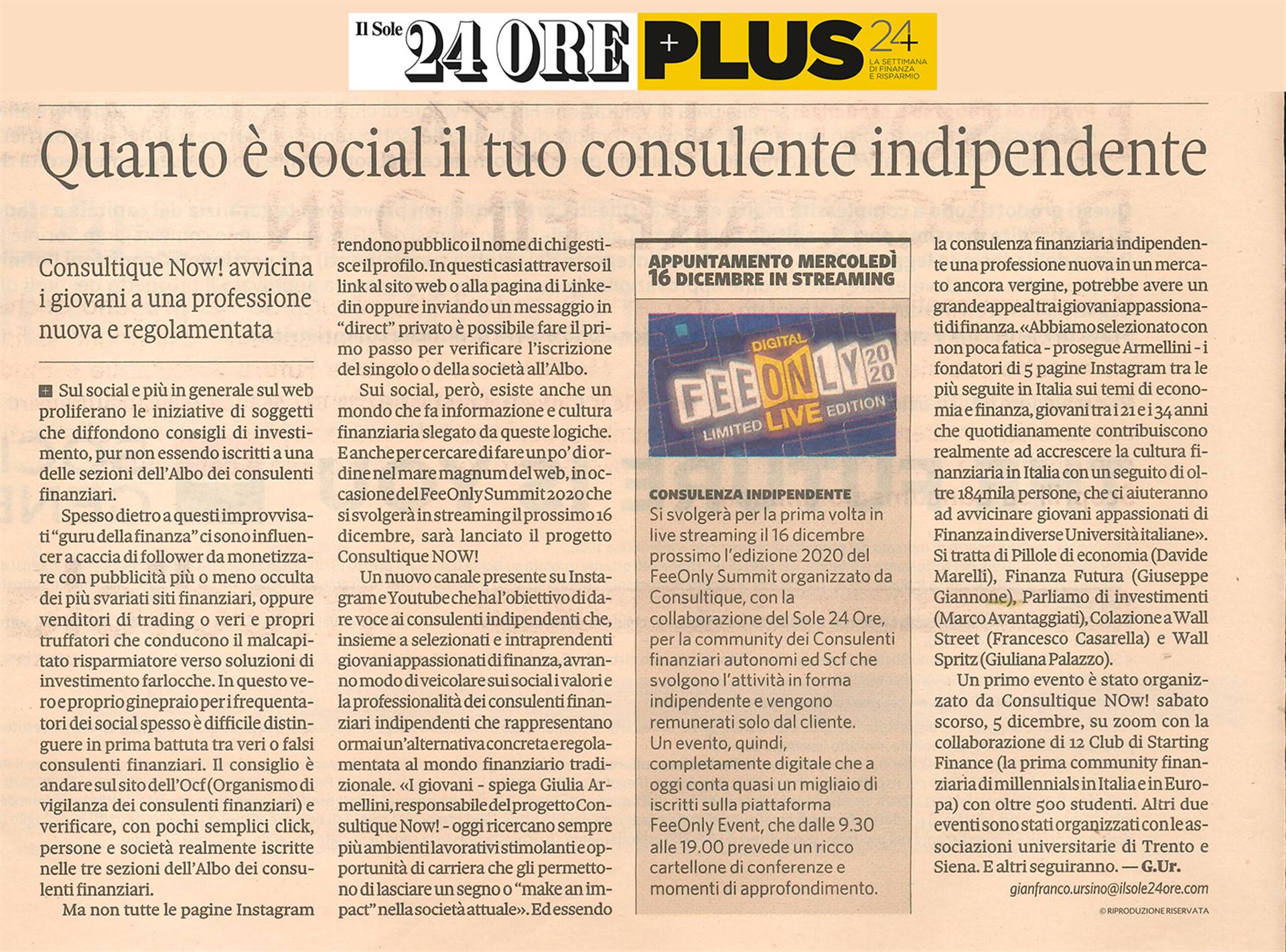 QUANTO È SOCIAL IL TUO CONSULENTE INDIPENDENTE