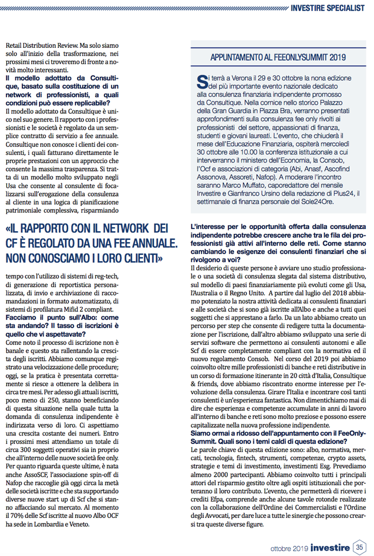 Largo ai pionieri del FeeOnly: L'inizio dell' evoluzione della Consulenza Indipendente