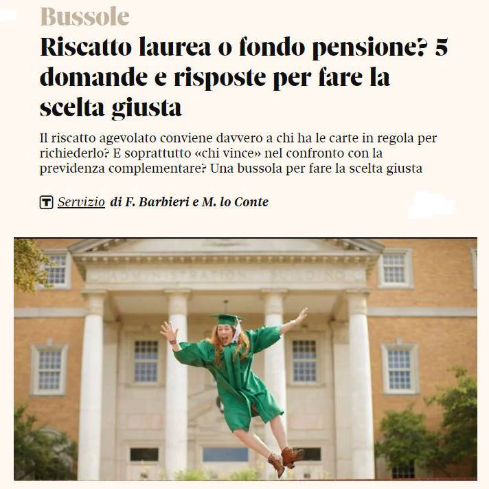 Riscatto laurea o fondo pensione? 5 domande e risposte per fare la scelta giusta