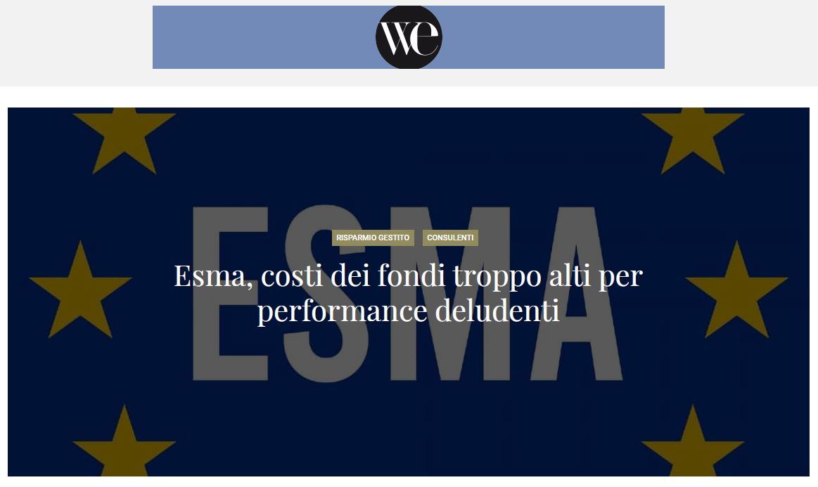 ESMA, COSTI DEI FONDI TROPPO ALTI PER PERFORMANCE DELUDENTI