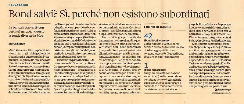 Bond Carige salvi? Sì, ma quelli subordinati hanno già subìto perdite del 30-70%