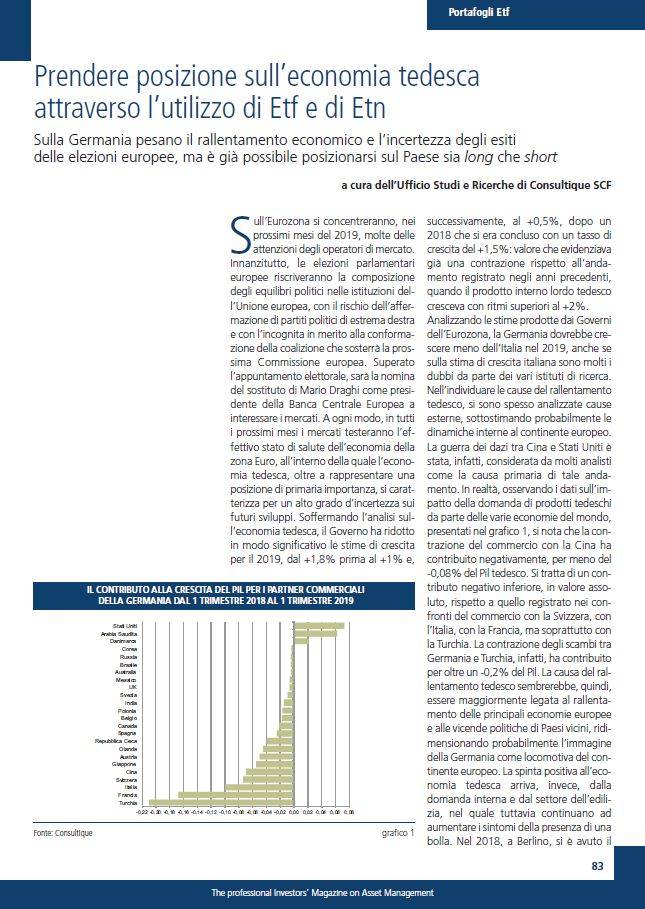 Prendere posizione sull’economia tedesca attraverso l’utilizzo di Etf e di Etn