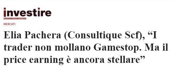 I TRADER NON MOLLANO GAMESTOP. MA IL PRICE EARNING È ANCORA STELLARE