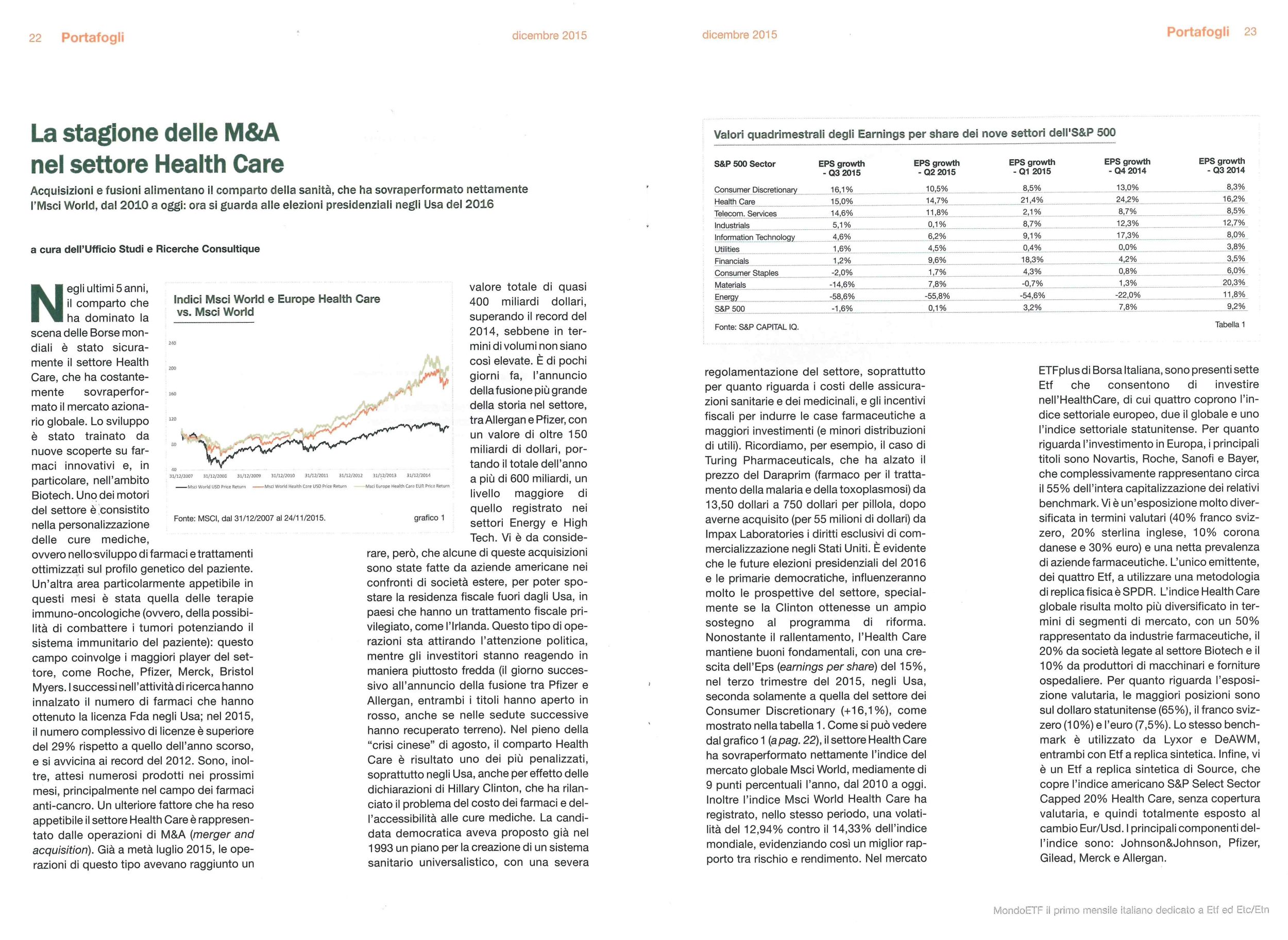 La stagione delle M&A nel settore Health Care