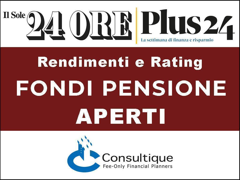 Plus 24 |   Fondi Pensione Aperti - rendimenti e rating al 31 luglio 2026